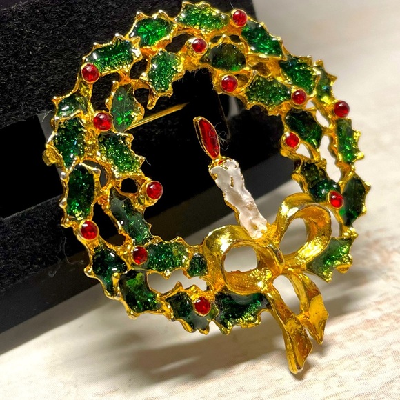 Christmas brooch unsigned - Picture 3 of 5